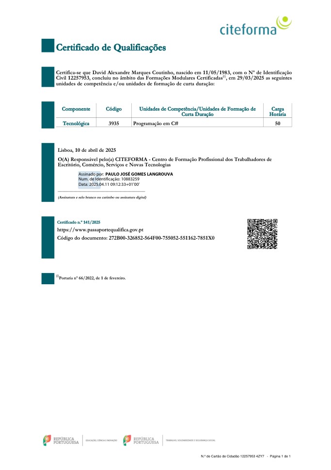 Programação C# e .NET